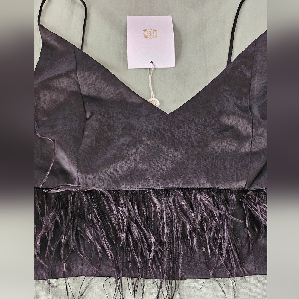 WAYF Feather Spagetti Strap Crop Top (S) - Picture 3 of 6